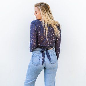 Copper Closet - Star Print Front-Tie Top